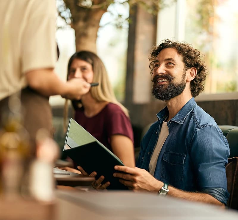 Client en salle — exemple CRM Restomatik